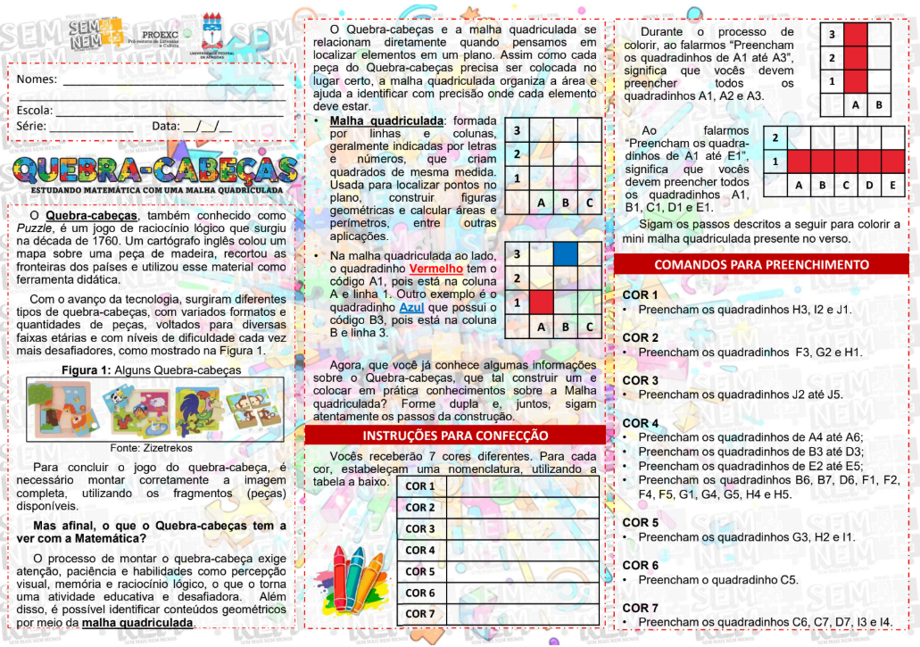 Quebra-cabeças: estudando matemática com uma malha quadriculada